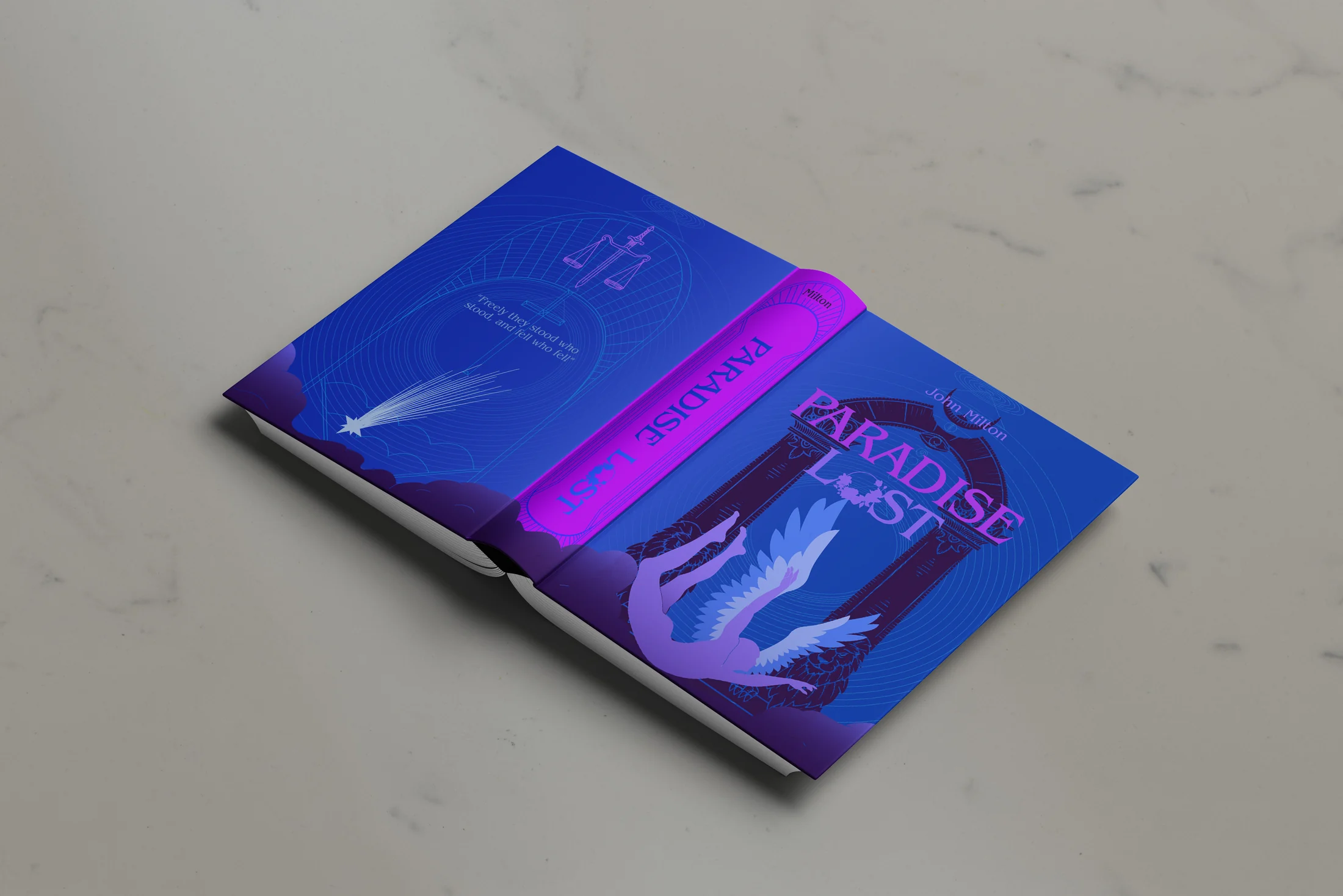Two Paradise Lost cover variations on a light surface.