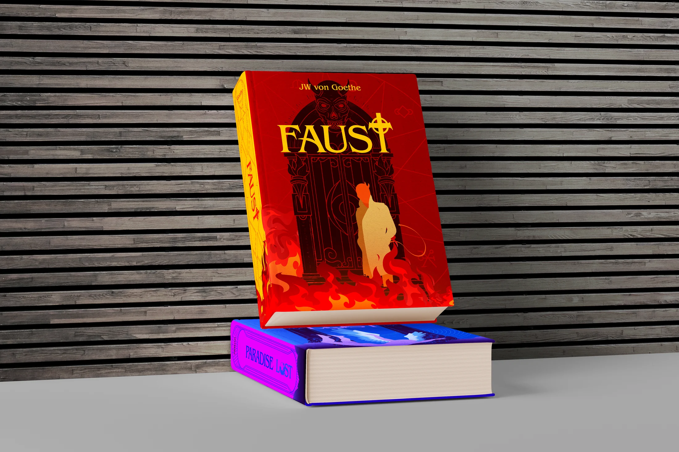 Faust and Paradise Lost books displayed together.