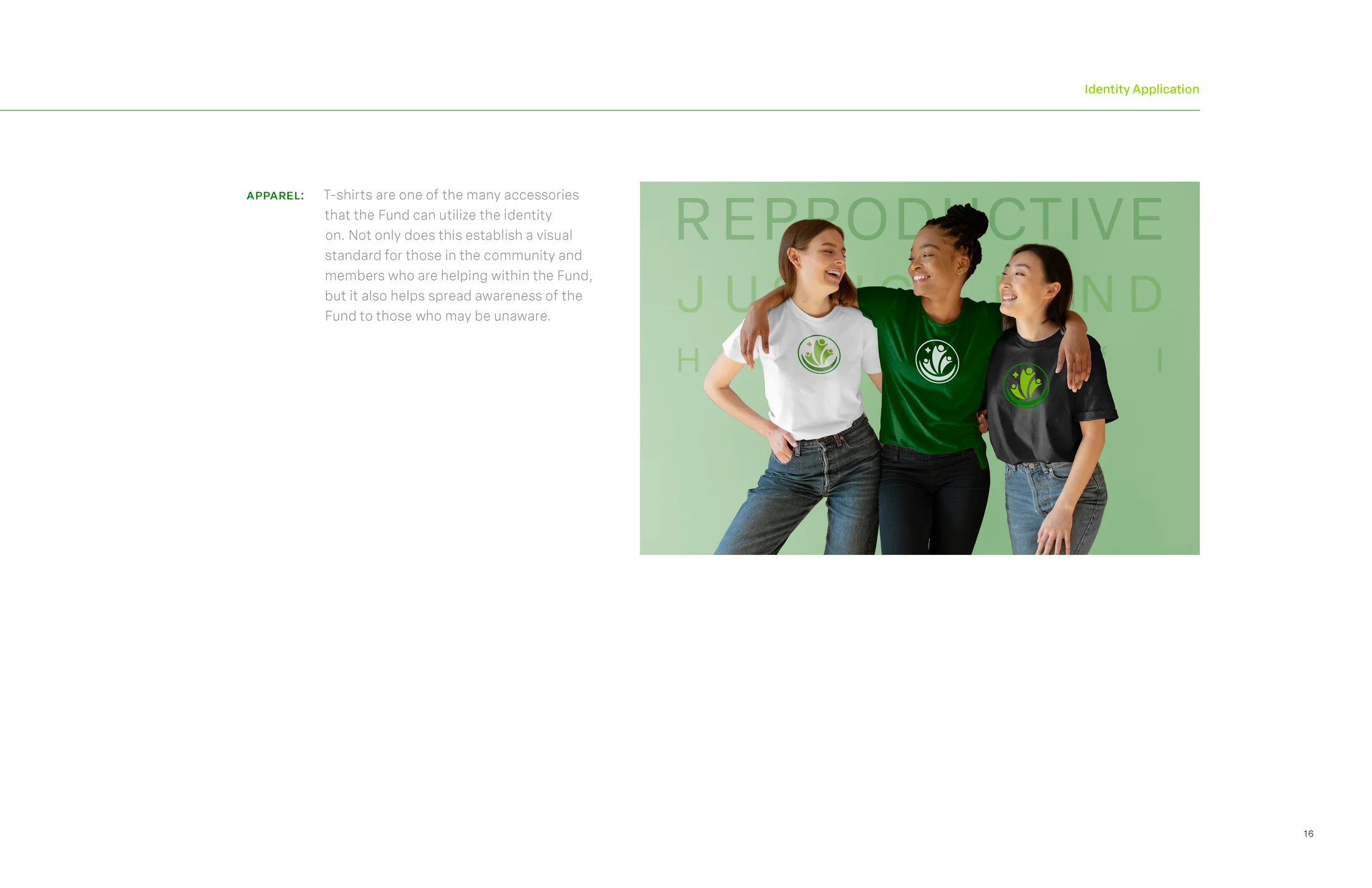 Reproductive Justice Fund apparel application.