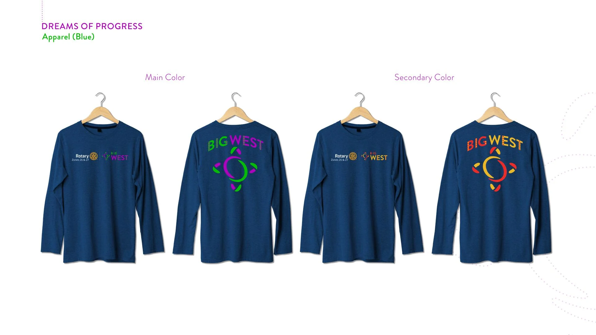 Big West navy long-sleeve shirt options.