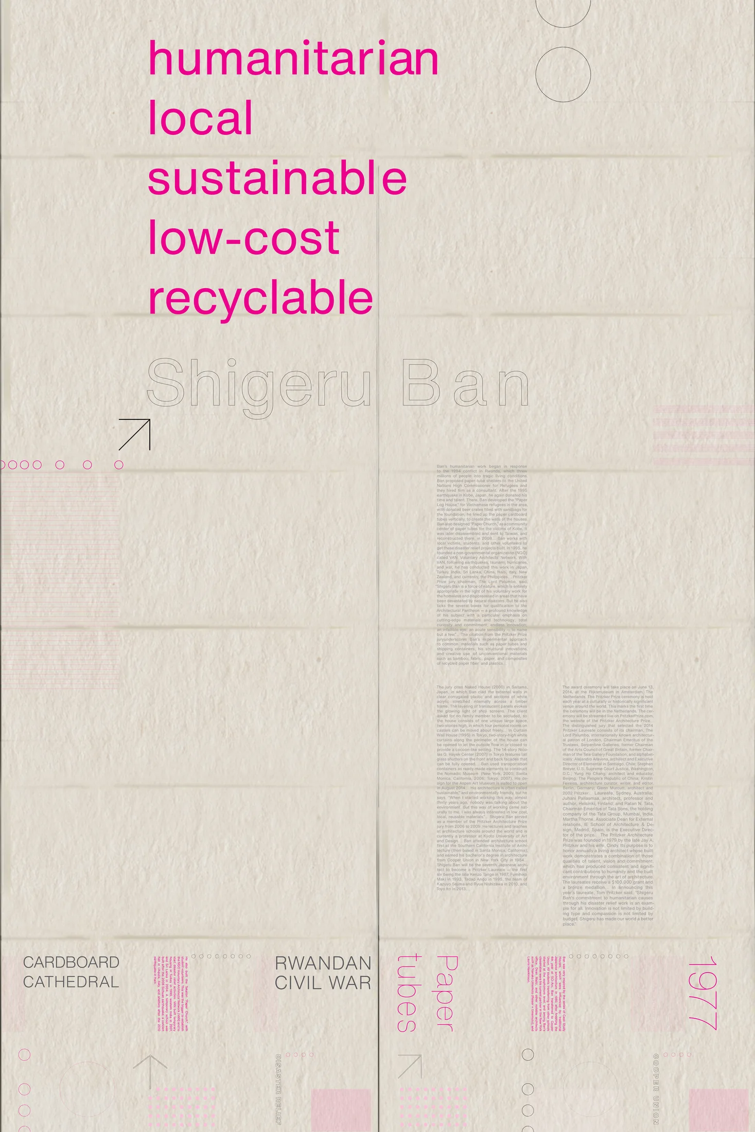 Paper Palaces poster with restrained black and magenta typography.